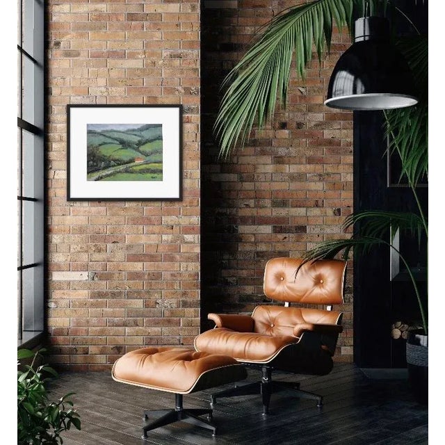 Green Quiet Places & Journeys — White Barn With Red Roof (Original Oil Landscape) For Sale - Image 8 of 12