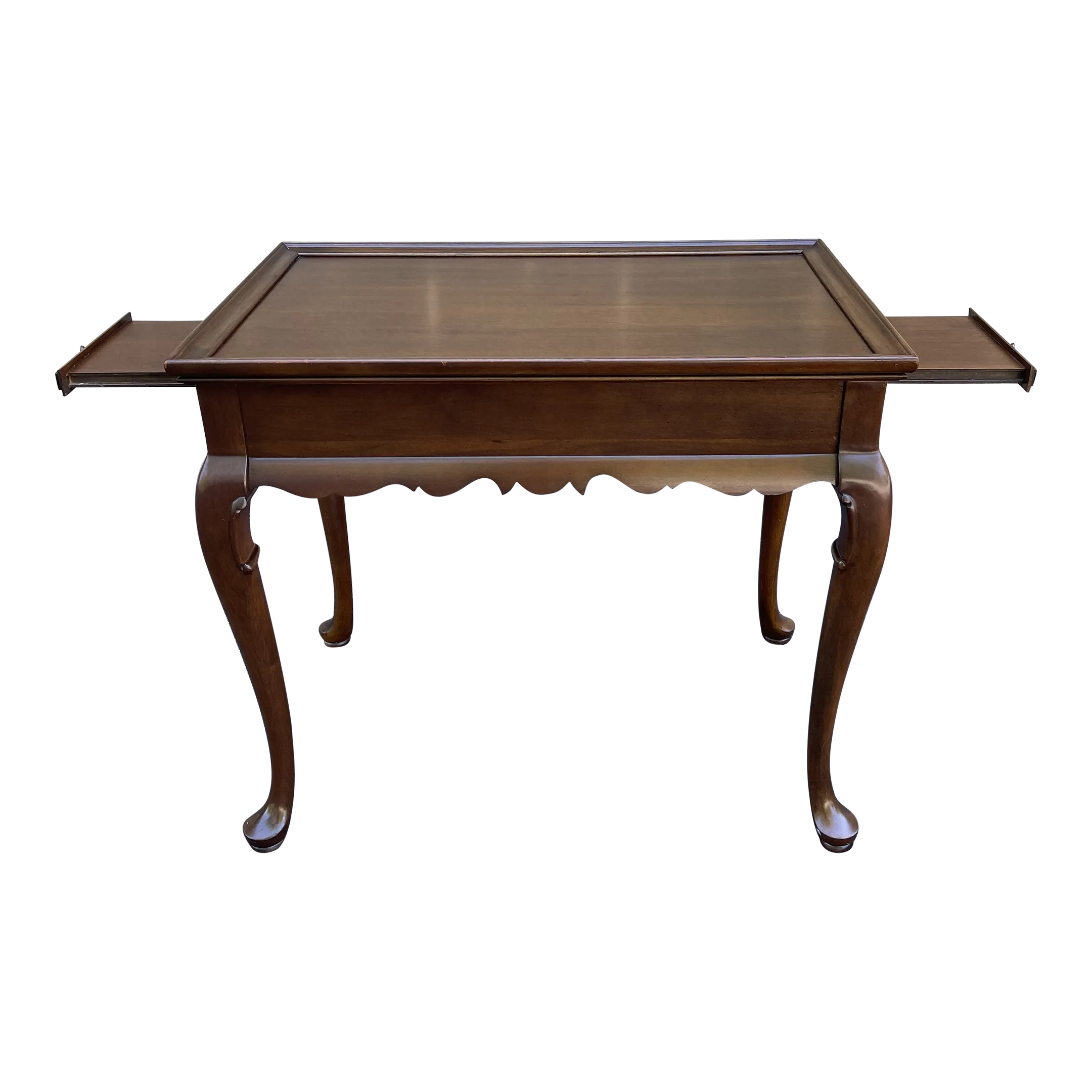 1980s Ethan Allen Georgian Court Traditional Queen Anne Cherry Tea