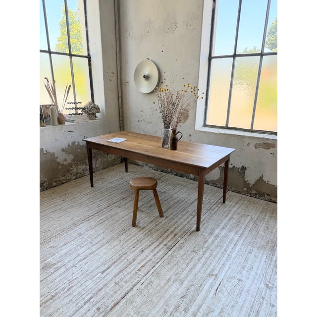 Oak Farmhouse Table with Spindle Legs, 1950 For Sale - Image 6 of 18