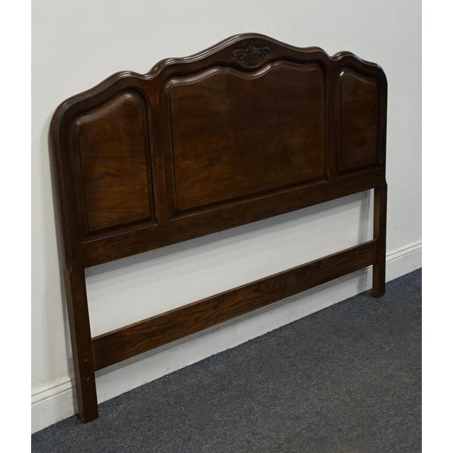 DAVIS CABINET Solid Walnut Country French Provincial Style Queen Size Headboard 44" High 60.25" Wide 1.75" Deep We...