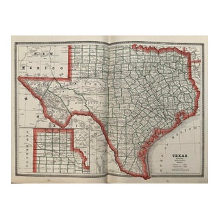 1893 Cram Map of Texas [verso] Indian Territory [verso] Colorado For Sale