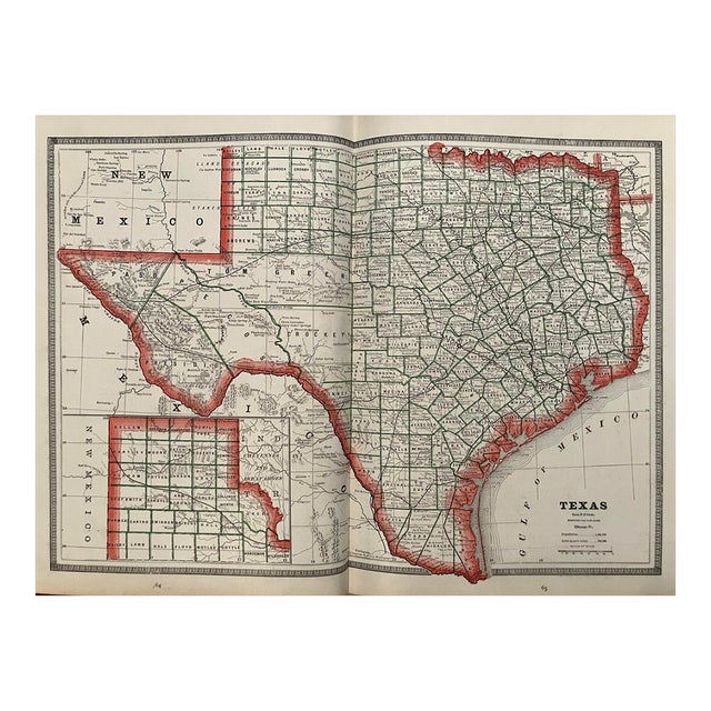 1893 Cram Map of Texas [verso] Indian Territory [verso] Colorado For Sale
