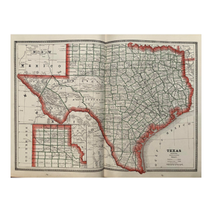 1893 Cram Map of Texas [verso] Indian Territory [verso] Colorado