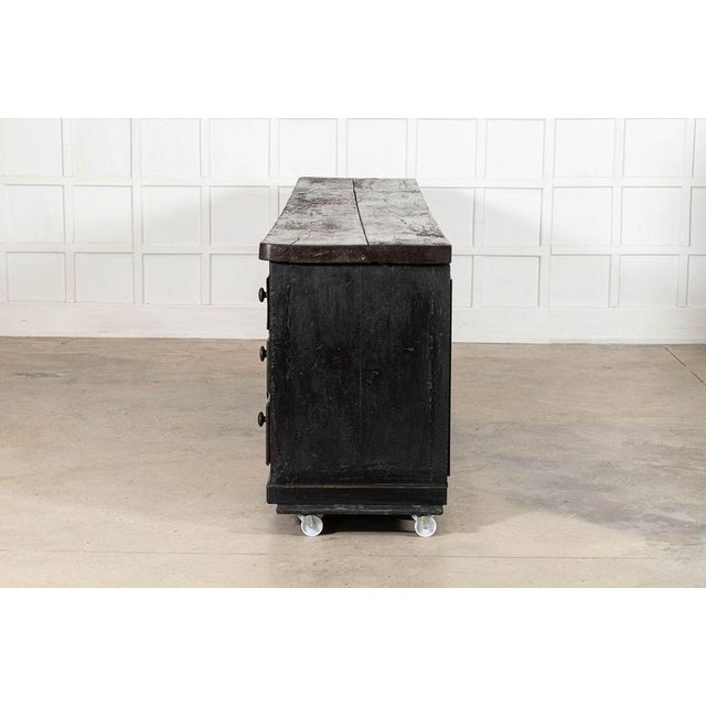 19th Century English Country House Elm and Pine Kitchen Scullery Island, 1850 For Sale - Image 3 of 17