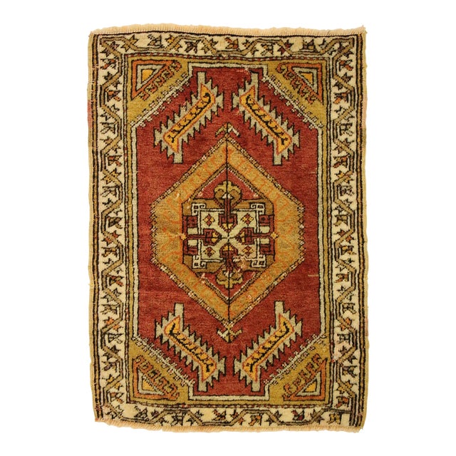 Vintage Turkish Yastik Rug - 01'08 X 02'05 For Sale