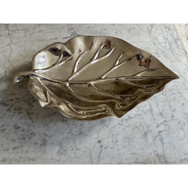 Large Silver-Plated Leaf-Shaped Bowl from Valenti, 1972 For Sale - Image 14 of 14