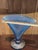 This lovely Vintage 80s-90s blue Fenton Art glass fan vase by the Metropolitan Museum of Art showcases a stunning...