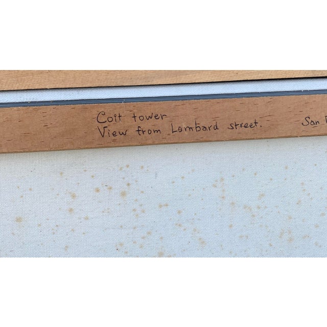 Large Paul Van De Pol San Francisco, California Coit Tower Oil Painting, 1974 For Sale - Image 13 of 14