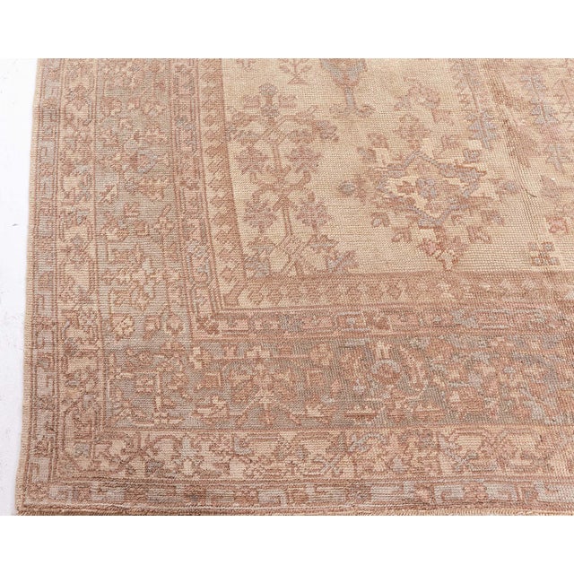 Beige Antique Turkish Oushak Rug For Sale - Image 8 of 10