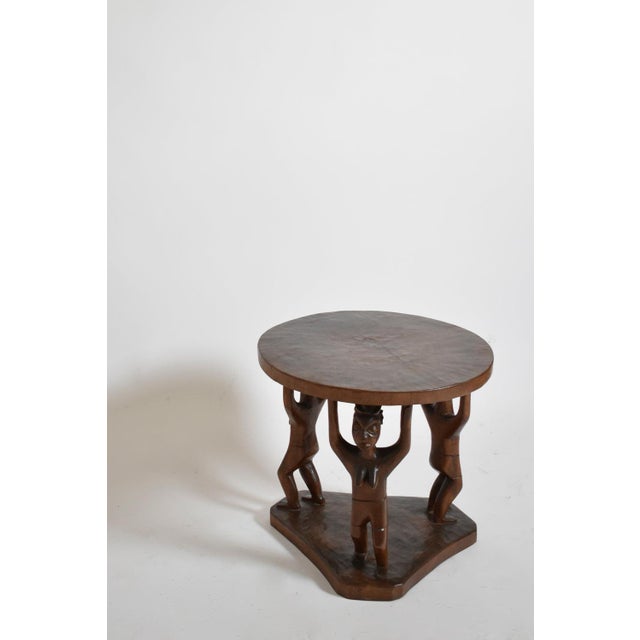 African Monoxyl Pedestal Round Table, 1960s For Sale - Image 3 of 5