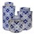 Asian Navy & White Diamond Print Porcelain Jars- Set of 3 For Sale