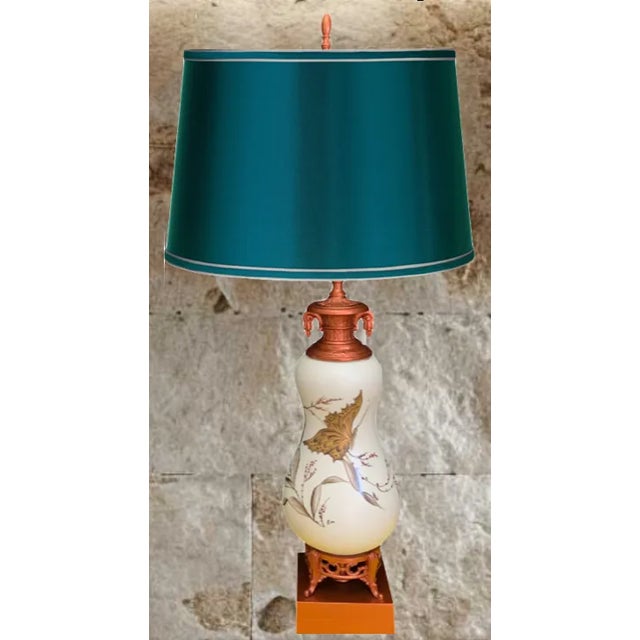 Vintage White Ceramic Gold Butterfly Table Lamps - a Pair For Sale In New York - Image 6 of 12