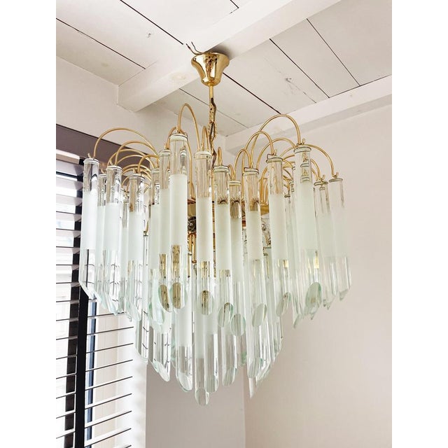 Vintage Glass Chandelier in the style of Paolo Venini, 1970s For Sale - Image 11 of 12