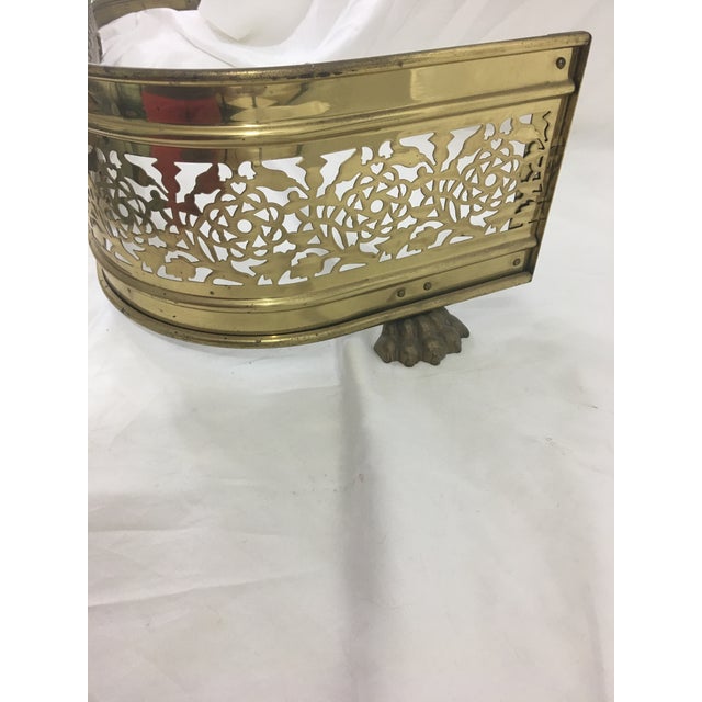Brass Art Nouveau Fender With Roses and Thistles For Sale - Image 4 of 7