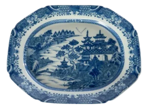Mottahedeh Blue Canton Platter With Fitzhugh Border