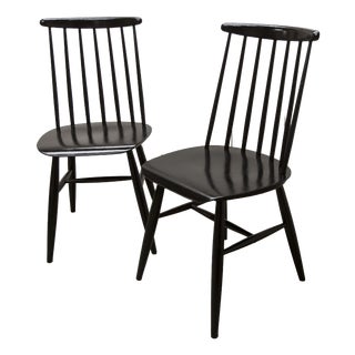 Scandinavian Black Teak Fanett Chairs by Ilmari Tapiovaara, 1960, Set of 2 For Sale