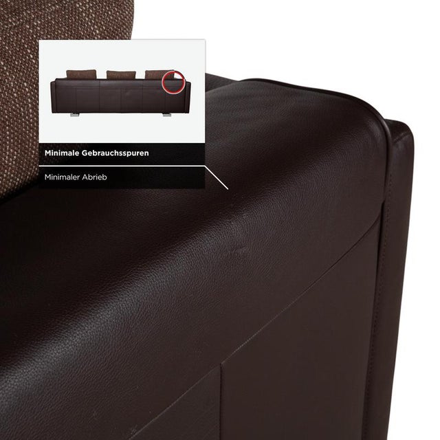 Model 6300 4-Seater Sofa and Ottoman in Brown Leather from Rolf Benz, Set of 2 For Sale - Image 10 of 18