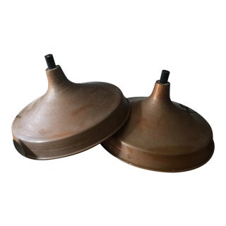 Mid-Century Rolly Copper Pendant Lighting Fixtures - A Pair For Sale
