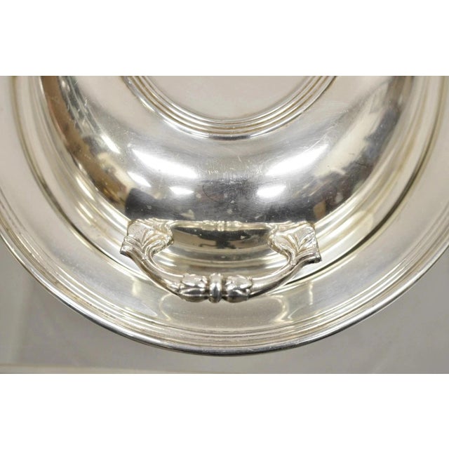 Vintage Sheffield Silver Co Usa Silver Plated Lidded Vegetable Serving Dish For Sale In Philadelphia - Image 6 of 9