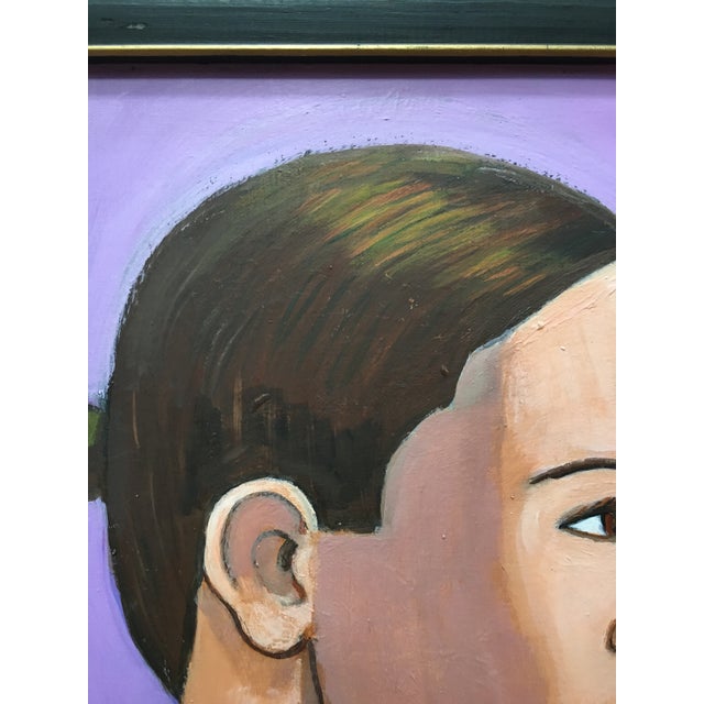 Vintage Mid Century Figural Portrait For Sale - Image 4 of 11
