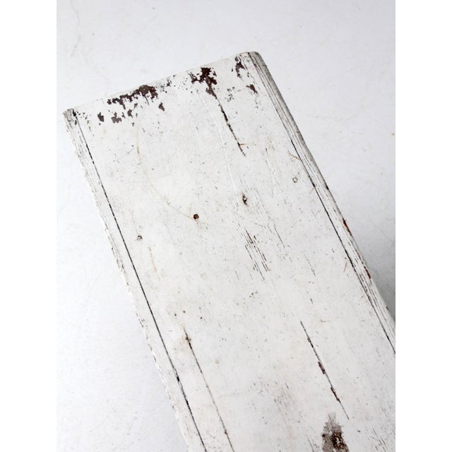 Antique White Farmhouse Bench For Sale - Image 9 of 18