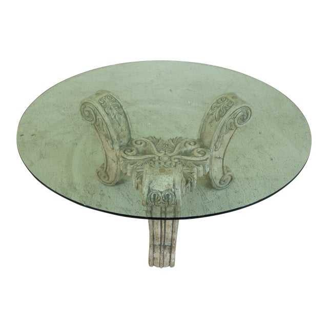 Henredon Round Italian Style Glass Top Coffee Table Chairish