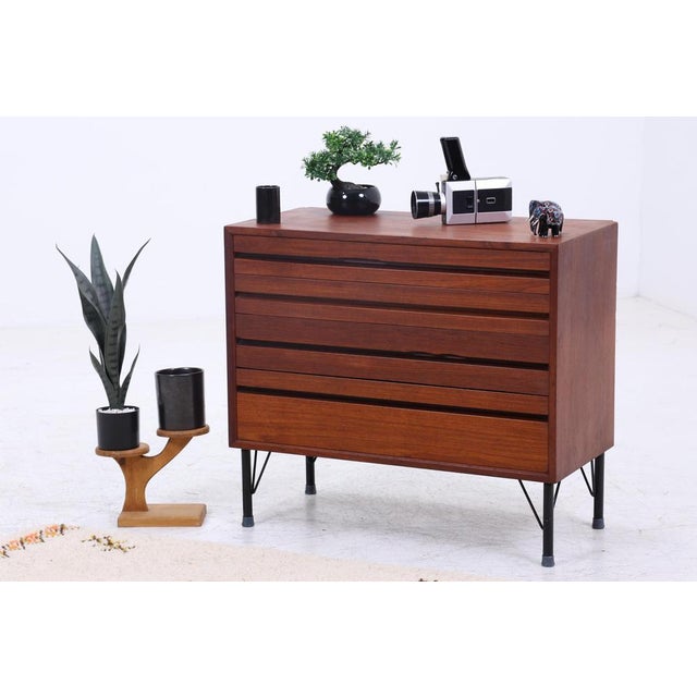 Product details beautiful little mid-century teak chest of drawers from the 60s features * high-quality workmanship * 4...