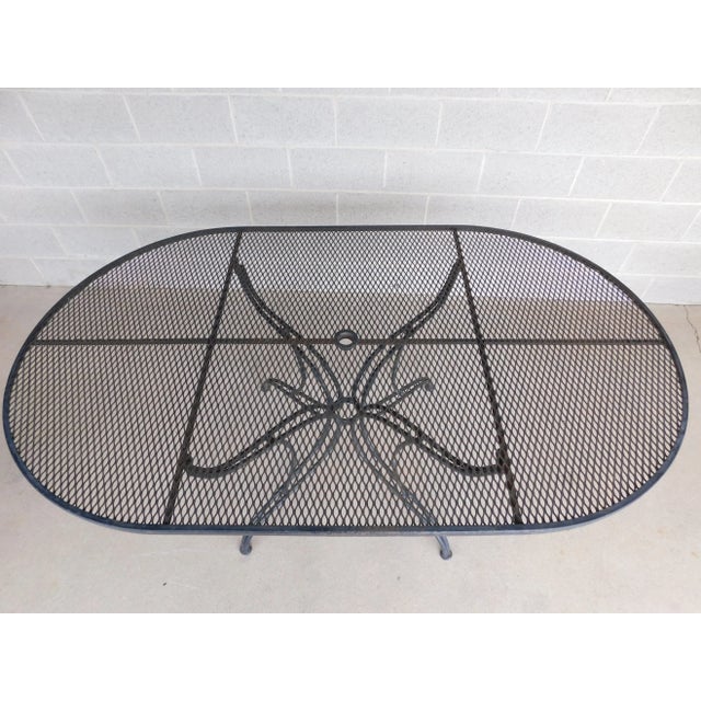Vintage Woodard Style Wrought Iron Outdoor Dining Table Features quality thick welded iron in a classic woodard style ( no...