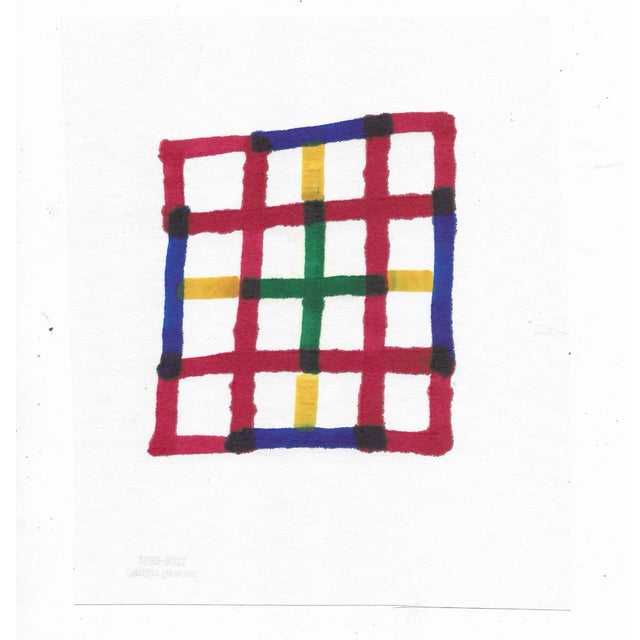 Watercolor and marker by California minimalist abstract painter Dimitri Grachis (1932-2021). Grachis owned the Spatsa...