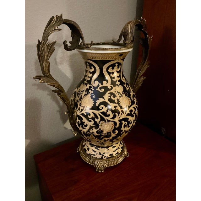 Mid 20th Century Vintage Art Nouveau Hand Painted Vase For Sale - Image 5 of 11