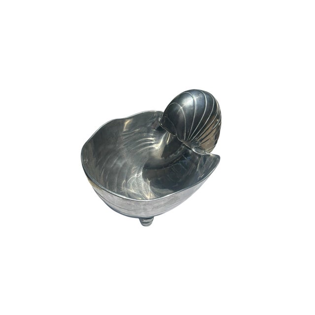 2000 - 2009 This Is a Victorian-Style Silver Plated Nautilus Shell Spoon Warmer Beach Silver Plated Nautilus Shell Decor House Summer Decor Coffee Table Decor For Sale - Image 5 of 12