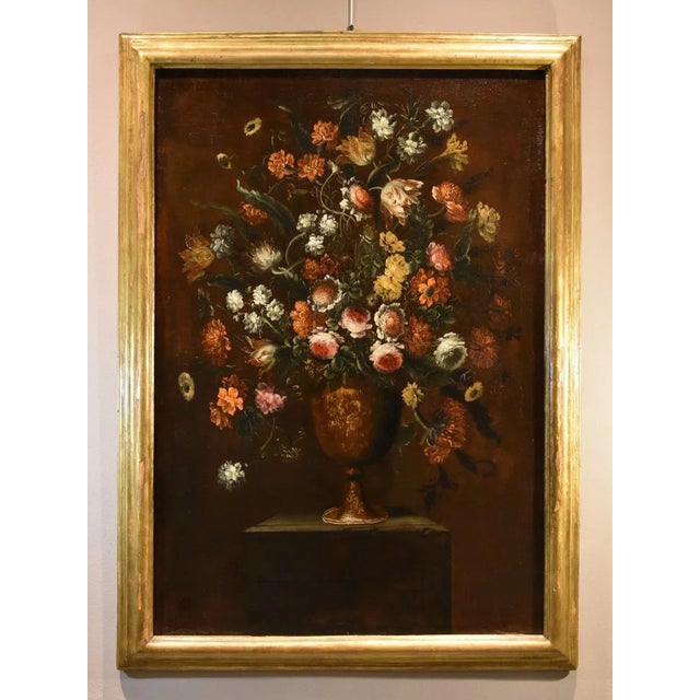 Andrea Scacciati, Flowers Still Life, 1680, Oil on Canvas, Framed For Sale - Image 15 of 15