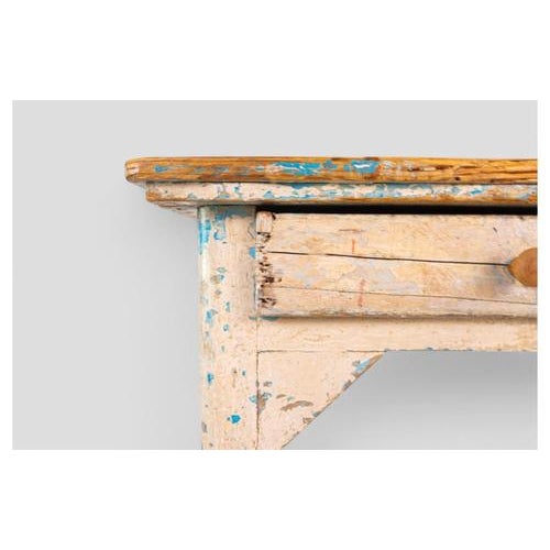 Vintage Wooden Worktable with Drawers For Sale - Image 12 of 14