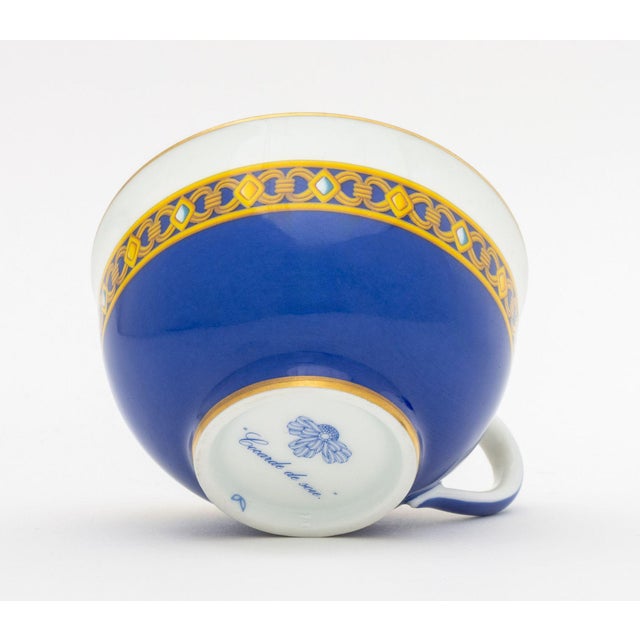 Late 20th Century Hermes Paris "Cocarde De Soie" Porcelain Tea Service for 3 For Sale - Image 5 of 11