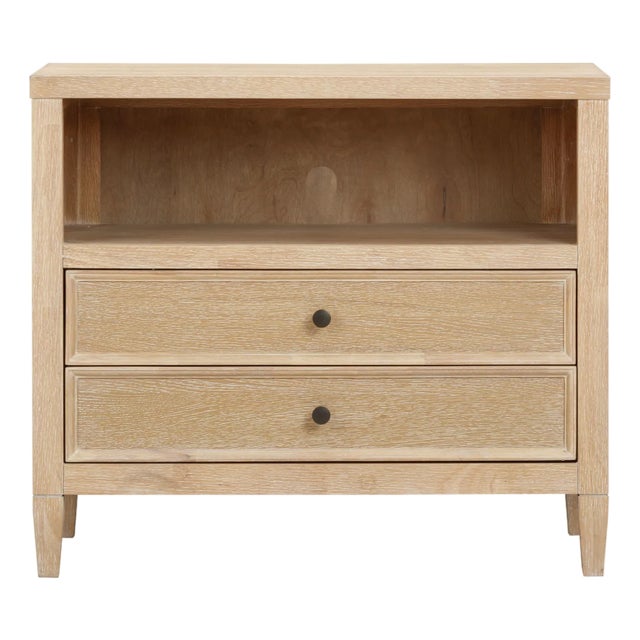 Bristol Park Whitewashed Oak Wood Nightstand For Sale - Image 11 of 11
