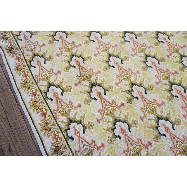 1890s Antique Needlepoint French Allover European Design Flat Weave Rug For Sale - Image 4 of 12