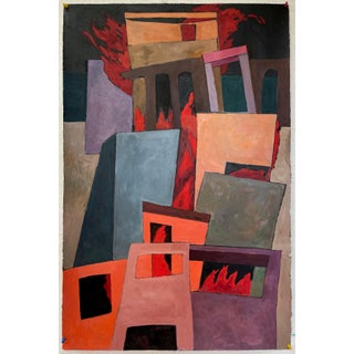 “Cityscape #3” Abstract Oil Painting by Mary Alice Copp - For Sale