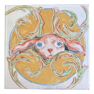 Hand Painted Italian Decorative Tile For Sale