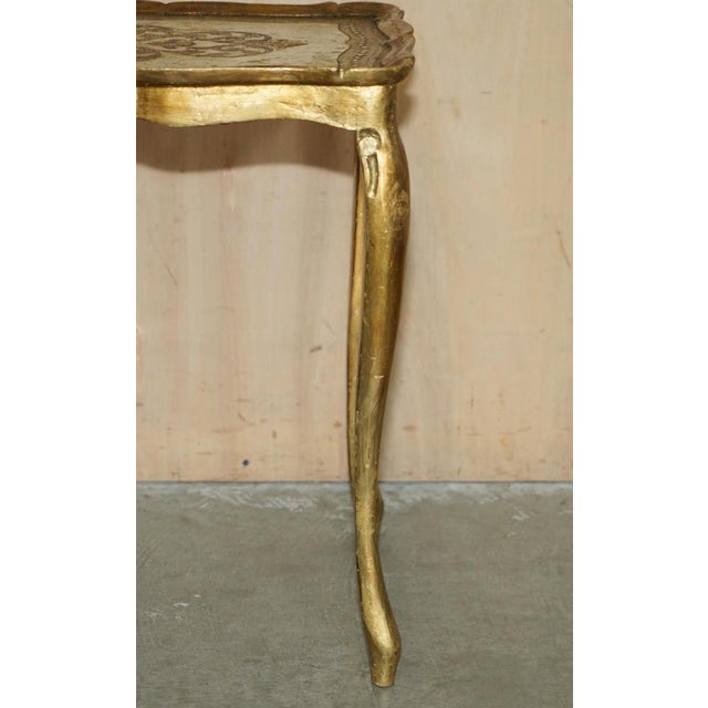 Vintage Florentine Hand Painted & Gilt Nesting Tables, 1930s, Set of 3 For Sale - Image 9 of 18