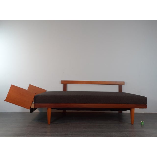1970s Mid-Century Norwegian Teak Svanette Sofa Daybed with Anthracite Fabric by Ingmar Rellling for Ekornes, 1960s For Sale - Image 5 of 18