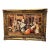Living Room Wall Art Print on Cotton Fabric – Elegant Social Gathering Scene, Vintage Gold Frame For Sale