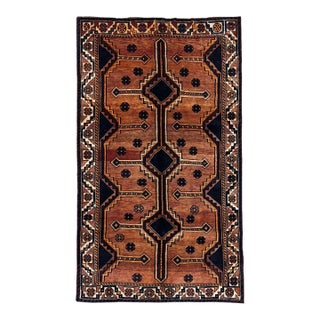 Antique Persian Shiraz Hand-Knotted Rug 4'8" X 9'8" For Sale