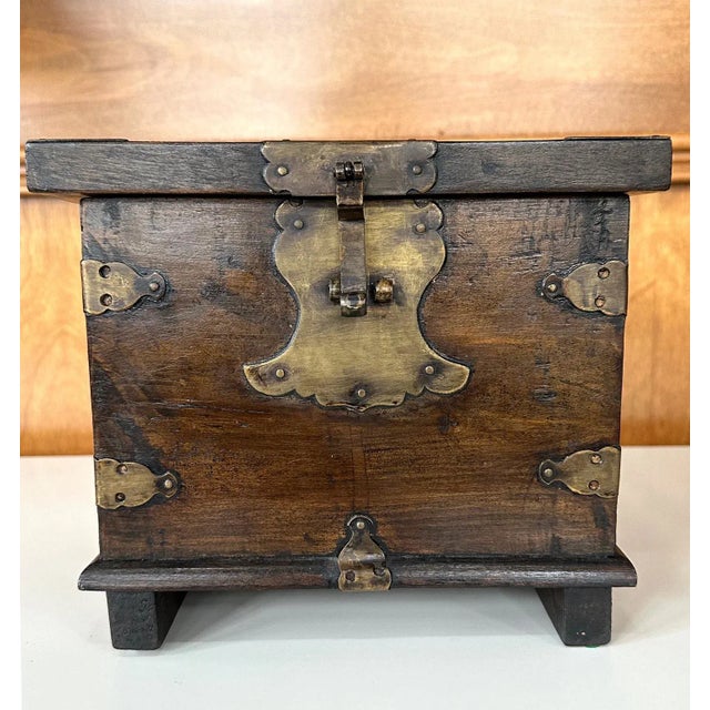 19th Century Antique Korean Small Wood Box Joseon Dynasty For Sale - Image 5 of 12
