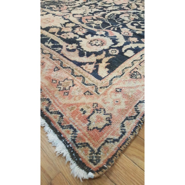 Antique Persian Sultanabad Handmade Wool Oriental Navy Blue Rug For Sale - Image 4 of 5
