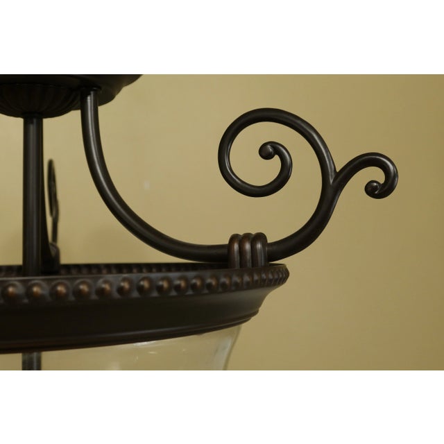 Bell Form Glass Hanging Chandelier Light Fixture For Sale - Image 4 of 6