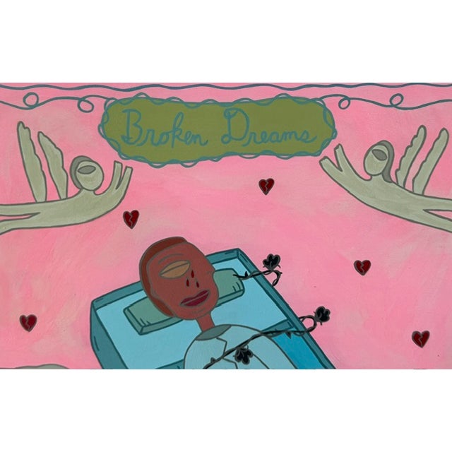 2020s Original Acrylic Folk Art Painting From Renowned Key West Artist 'Broken Dreams' For Sale - Image 5 of 8