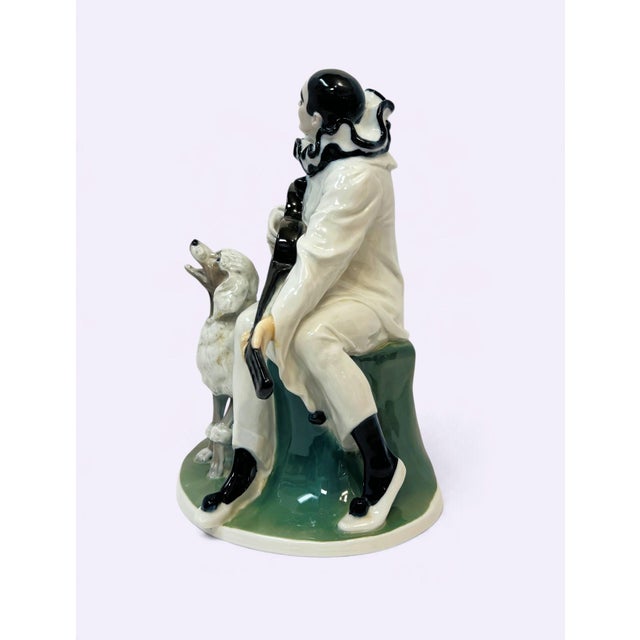 Rosenthal Rosenthal Porcelain Sculpture, "Pierrot With Poodle," For Sale - Image 4 of 12