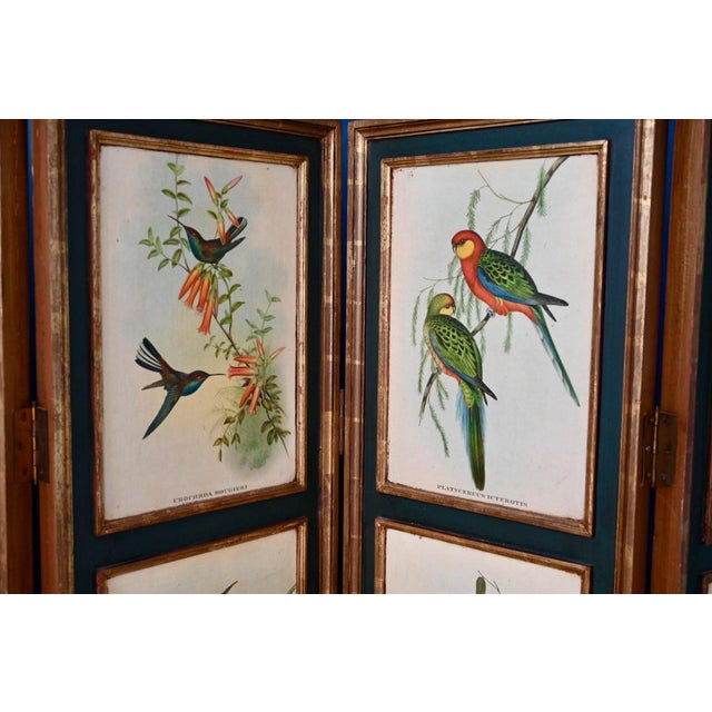 Wood Victorian Screen with Birds and Roses, 1940s For Sale - Image 7 of 18