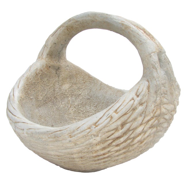 Vintage Concrete Basket Garden Planter Chairish