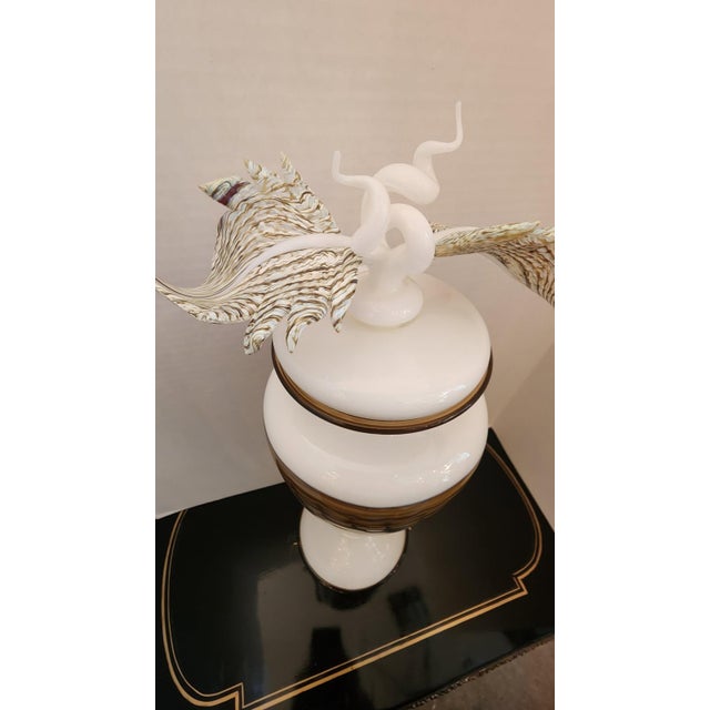 1990s Glass Art Hand Blown Glass Urn For Sale In Dallas - Image 6 of 6